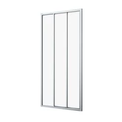 Sealskin Hooked Driedelige Schuifdeur 100x200 Cm, 6 Mm Helder Veiligheidsglas Met Antikalklaag Zilver Hoogglans -Gamma Badkamer Winkel 123 5421