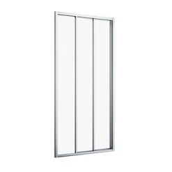 Sealskin Hooked Driedelige Schuifdeur 100x200 Cm, 6 Mm Helder Veiligheidsglas Met Antikalklaag Zilver Hoogglans -Gamma Badkamer Winkel 123 5426