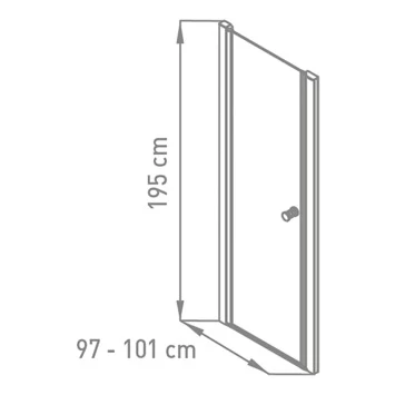 Van Marcke Hoover douchewand draaideur 100x195 Van Marcke Hoover Douchewand Draaideur 100x195 -Gamma Badkamer Winkel 123 5501