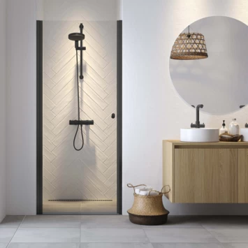 Sealskin Hooked Draaideur in nis, 90 cm breed, 200 cm hoog, mat zwart Sealskin Hooked Draaideur In Nis, 90 Cm Breed, 200 Cm Hoog, Mat Zwart -Gamma Badkamer Winkel 123 5503