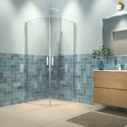 Sealskin Inc. Tweedelige Kwartronde Douchecabine 100x100x200 Cm, 8 Mm Helder Veiligheidsglas Met Antikalklaag Zilver Hoogglans