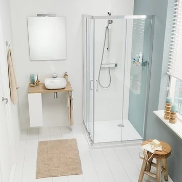 Sealskin Douchecabine met Schuifdeur Compact Hoekinstap 90x195 cm Chroom Sealskin Douchecabine Met Schuifdeur Compact Hoekinstap 90x195 Cm Chroom -Gamma Badkamer Winkel 123 5576