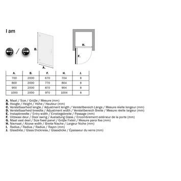 Sealskin Swingdeur voor Nis I AM 200x90 cm Chroom Sealskin Swingdeur Voor Nis I AM 200x90 Cm Chroom -Gamma Badkamer Winkel 123 5607