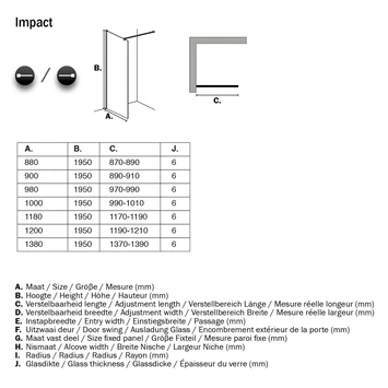 Sealskin Inloopdouche Impact A3 98x195 cm Chroom Sealskin Inloopdouche Impact A3 98x195 Cm Chroom -Gamma Badkamer Winkel 123 5769