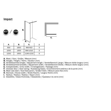 Sealskin Inloopdouche Impact A3 90x195 cm Chroom Sealskin Inloopdouche Impact A3 90x195 Cm Chroom -Gamma Badkamer Winkel 123 5788