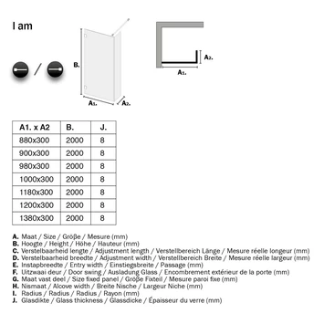 Sealskin Inloopdouche I AM A1 90x200 cm Zwart Sealskin Inloopdouche I AM A1 90x200 Cm Zwart -Gamma Badkamer Winkel 123 5793