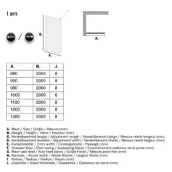 Sealskin Inloopdouche I AM A3 118x200 Cm RVS -Gamma Badkamer Winkel 123 5853