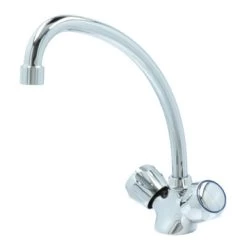 Handson Keukenkraan Thomas 2-knops Chroom Met Uitloop 235mm