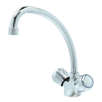 Handson Keukenkraan Thomas 2-knops Chroom met uitloop 235mm Handson Keukenkraan Thomas 2-knops Chroom Met Uitloop 235mm -Gamma Badkamer Winkel 123 590