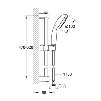 Grohe Doucheset Vitalio Start met Glijstang 3 Douchestanden Grohe Doucheset Vitalio Start Met Glijstang 3 Douchestanden -Gamma Badkamer Winkel 123 5947