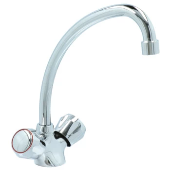 Handson Keukenkraan Thomas 2-knops Chroom met uitloop 235mm Handson Keukenkraan Thomas 2-knops Chroom Met Uitloop 235mm -Gamma Badkamer Winkel 123 596