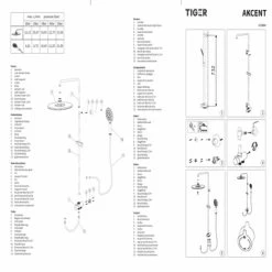 Tiger Regendoucheset Akcent Zwart -Gamma Badkamer Winkel 123 5969