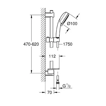 Grohe Doucheset Vitalio Comfort 100 met Glijstang 2 Douchestanden Grohe Doucheset Vitalio Comfort 100 Met Glijstang 2 Douchestanden -Gamma Badkamer Winkel 123 6110