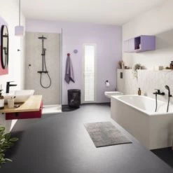 Grohe Douchesysteem Vitalio Start 250 Rond Met Thermostaatkraan QuickFix Mat Zwart -Gamma Badkamer Winkel 123 6128