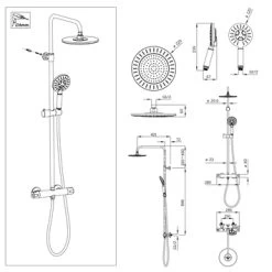 Tiger Regendoucheset Akcent Zwart/messing Incl Kraan En Handdouche Met 3 Straalstanden 9 Tiger Regendoucheset Akcent Zwart/messing Incl Kraan En Handdouche Met 3 Straalstanden -Gamma Badkamer Winkel 123 6215