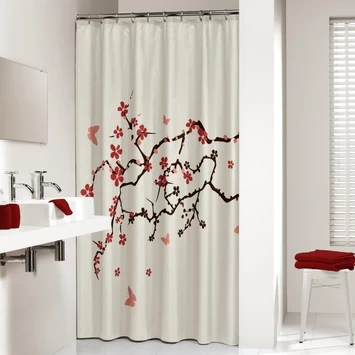 Sealskin Douchegordijn Blossom Rood 180x200 cm Sealskin Douchegordijn Blossom Rood 180x200 Cm -Gamma Badkamer Winkel 123 6424
