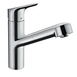 Hansgrohe Keukenkraan Focus M43 Met Hendel En Uittrekbare Sproeikop Chroom 150