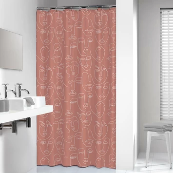 Sealskin douchegordijn mind 180x200cm d.roze/wit Sealskin Douchegordijn Mind 180x200cm D.roze/wit -Gamma Badkamer Winkel 123 6482