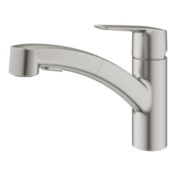 Grohe keukenkraan Start dual spray QuickFix supersteel (RVS look) Grohe Keukenkraan Start Dual Spray QuickFix Supersteel (RVS Look) -Gamma Badkamer Winkel 123 666