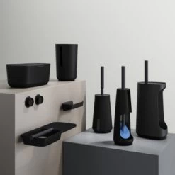 Tiger Reserverolhouder Tess Staand Zwart/antraciet -Gamma Badkamer Winkel 123 7196