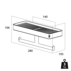 Tiger Toiletrolhouder Carv Met Planchet -Gamma Badkamer Winkel 123 7233