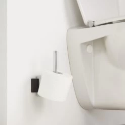 Tiger Reserverolhouder Zenna Hangend Chroom/Wengé -Gamma Badkamer Winkel 123 7276