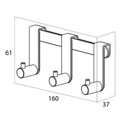 Tiger Douchecabine 3-haak RVS Geborsteld -Gamma Badkamer Winkel 123 7288