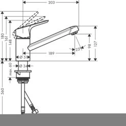 Hansgrohe Keukenkraan Focus M43 Met Hendel Chroom 100 -Gamma Badkamer Winkel 123 734