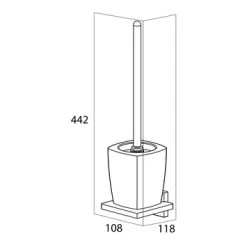 Tiger Toiletborstelhouder Zenna Hangend Chroom/Wengé -Gamma Badkamer Winkel 123 7411