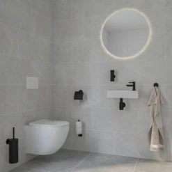 Marho Toiletrolhouder Luxor Met Klep Zwart -Gamma Badkamer Winkel 123 7447