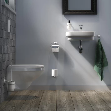 Tiger reserverolhouder Ivy chroom/wit hangend Tiger Reserverolhouder Ivy Chroom/wit Hangend -Gamma Badkamer Winkel 123 7467