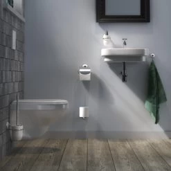 Tiger Toiletrolhouder Ivy Chroom/wit Met Klep 5 Tiger Toiletrolhouder Ivy Chroom/wit Met Klep -Gamma Badkamer Winkel 123 7662