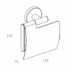 Marho Toiletrolhouder Luxor Met Klep Gun Metal -Gamma Badkamer Winkel 123 7668