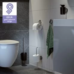 Tiger Tune Toiletrolhouder Geborsteld RVS/mat Zwart -Gamma Badkamer Winkel 123 7680