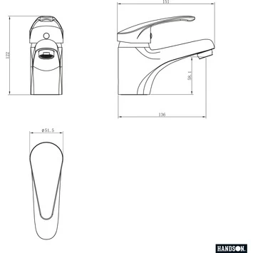 Handson Wastafelkraan Diane met hendel Chroom Handson Wastafelkraan Diane Met Hendel Chroom -Gamma Badkamer Winkel 123 790