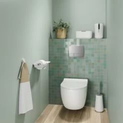 Tiger Toiletrolhouder TESS Met Planchet Wit/lichtgrijs -Gamma Badkamer Winkel 123 7978