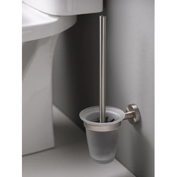 Haceka Toiletborstelhouder Kosmos Tec Hangend RVS met matglazen pot Haceka Toiletborstelhouder Kosmos Tec Hangend RVS Met Matglazen Pot -Gamma Badkamer Winkel 123 8032