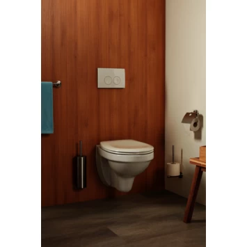 Haceka Toiletrolhouder Kosmos Tec met Klep RVS Haceka Toiletrolhouder Kosmos Tec Met Klep RVS -Gamma Badkamer Winkel 123 8049