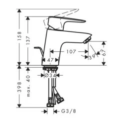 Hansgrohe Mysport M Wastafelkraan Eengreeps Met Waste