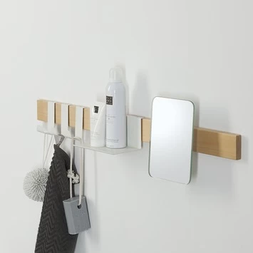 Sealskin Kapstok met Spiegel Brix Wit Sealskin Kapstok Met Spiegel Brix Wit -Gamma Badkamer Winkel 123 8207