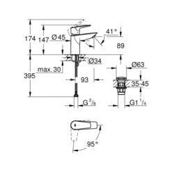 Grohe Wastafelkraan Start Edge S-size QuickFix Chroom -Gamma Badkamer Winkel 123 824