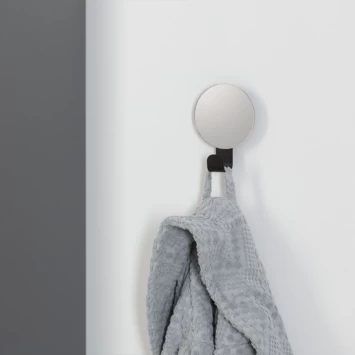 Sealskin Haak met Spiegel Brix Zwart Sealskin Haak Met Spiegel Brix Zwart -Gamma Badkamer Winkel 123 8243