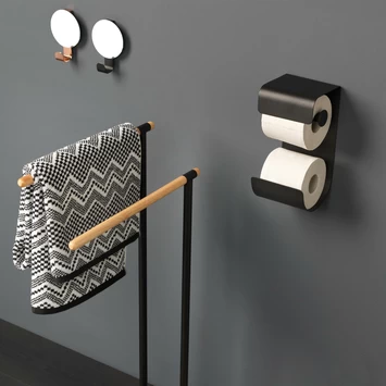 Sealskin Haak met Spiegel Brix Zwart Sealskin Haak Met Spiegel Brix Zwart -Gamma Badkamer Winkel 123 8244