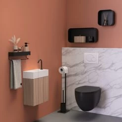 Sealskin Toiletrek Brix Metaal Zwart 6 Sealskin Toiletrek Brix Metaal Zwart -Gamma Badkamer Winkel 123 8253