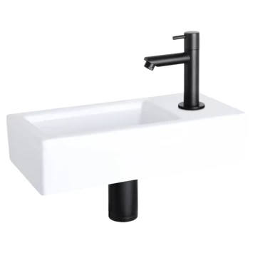 Differnz Fonteinset Ravo Rechts wit keramiek Differnz Fonteinset Ravo Rechts Wit Keramiek -Gamma Badkamer Winkel 123 8453