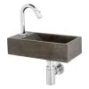 Atlantic Fonteinset Brody Links Zwart Natuursteen 36x18x9 Cm -Gamma Badkamer Winkel 123 8460