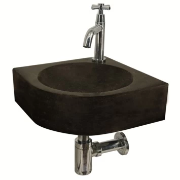 Atlantic Fonteinset Georgia Kwartrond Zwart Natuursteen 30x30x10 cm Atlantic Fonteinset Georgia Kwartrond Zwart Natuursteen 30x30x10 Cm -Gamma Badkamer Winkel 123 8465