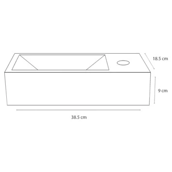 Differnz Ravo fontein wit 38.5x18.5x9cm Differnz Ravo Fontein Wit 38.5x18.5x9cm -Gamma Badkamer Winkel 123 8501