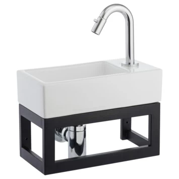 Atlantic Fonteinset Henry Links Wit Keramiek Chroom 36x18x9 cm Atlantic Fonteinset Henry Links Wit Keramiek Chroom 36x18x9 Cm -Gamma Badkamer Winkel 123 8512