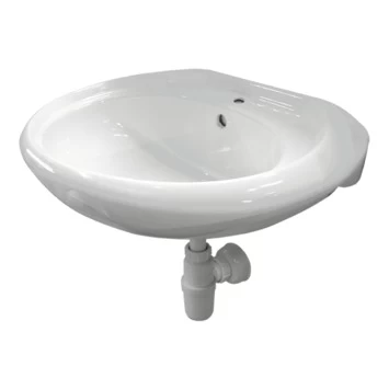 Isifix Wastafel Ecos Rond Wit Keramiek 60x52x32 cm Isifix Wastafel Ecos Rond Wit Keramiek 60x52x32 Cm -Gamma Badkamer Winkel 123 8553